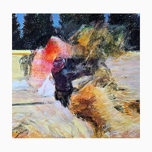Ilia Balavadze, In the Field, 2024, Mixed Media on Paper