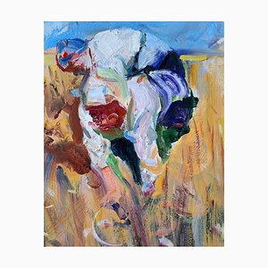 Ilia Balavadze, In the Field, 2024, Oil on Board