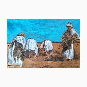 Ilia Balavadze, In the Field, 2024, Mixed Media auf Papier