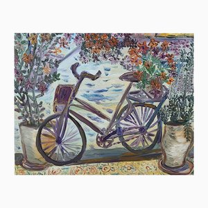 Dondi Schwartz, Bike in Greece, 2024, Oil on Canvas