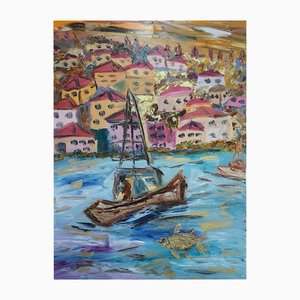 Dondi Schwartz, Greek Village, 2024, Oil on Canvas