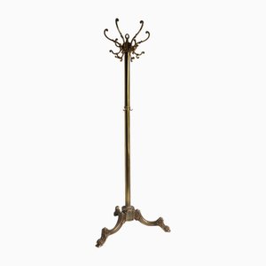 Vintage Regency Coat Rack with Wide Decorated Base, 1960