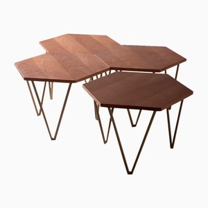 Sechseckiger Couchtisch von Isa Bergamo, 7 . Set