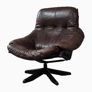 Leather Swivel Lounge Chair by Gerald Easden for Module Furniture, 1960s