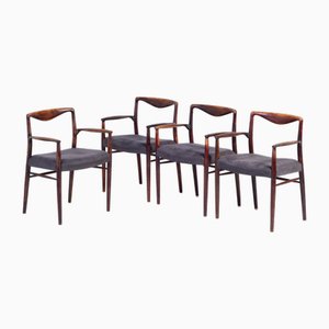 Mid-Century Modern Scandinavian Armchairs in Rosewood by Kai Lyngfeldt-Larsen, 1960s, Set of 4
