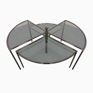 Italian Adjustable Glass Coffee Table, 1970s