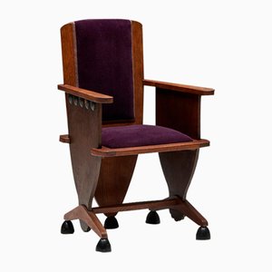 Art Deco Amsterdam School Sculptural Chair, 1930s