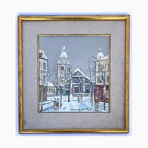 Maurice Utrillo, Chiesa di Saint-Pierre a Montmartre Sotto la neve, Guazzo