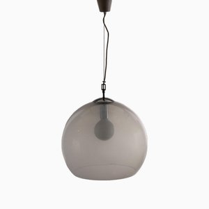 Vintage Ceiling Lamp in Glass & Metal, Italy, 1970s