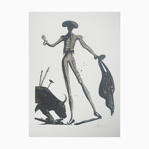 Salvador Dali, Schwarzer Stierkämpfer, Original Lithographie
