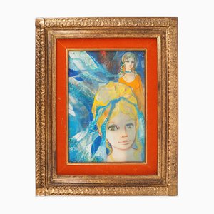 Jean-Baptiste Valadie, Young Girls with a Ribbon, 1975, Oil on Canvas