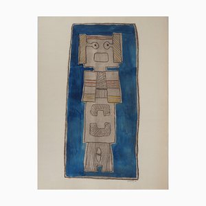 Jacques Soisson, Totem, Original Watercolor
