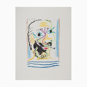 Pablo Picasso, The Taste of Happiness, Portrait with Cigarette, Lithograph