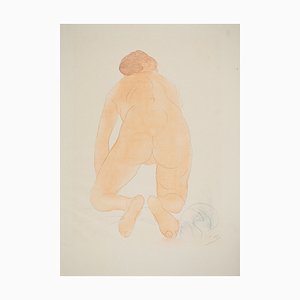 Auguste Rodin, Crouching Nude, Lithograph and Stencil