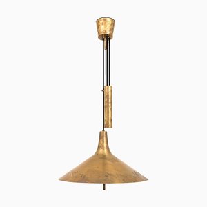 Lampada da soffitto ad altezza regolabile in ottone, anni '60