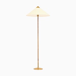 Lampadaire en Laiton et Canne attribué à Paavo Tynell, 1950s
