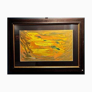 Dora Maar, Composición abstracta en amarillo y verde, óleo sobre cartón, años 50