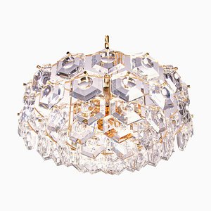 Lustre Kinkeldey Plaqué Or en Cristal et Laiton, Allemagne, 1960s