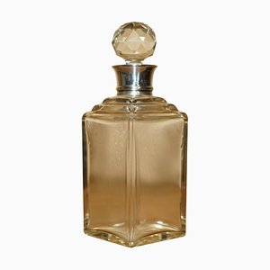 Antique Edwardian Whisky Spirit Decanter with Sterling Silver Collar, 1906