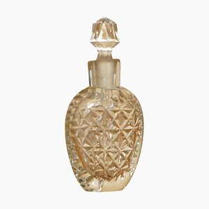Antique French Cut Glass Crystal Collectable Dressing Table Perfume Bottle, 1920