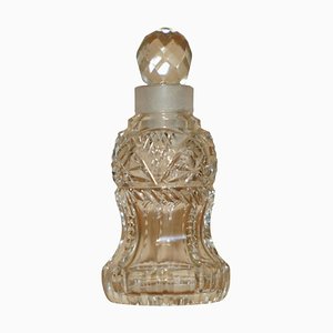 Antique Decorative Cut Glass Crystal Collectable Dressing Table Perfume Bottle, 1920