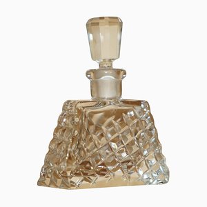 Antique Cut Glass Crystal Collectable Dressing Table Perfume Bottle, 1920