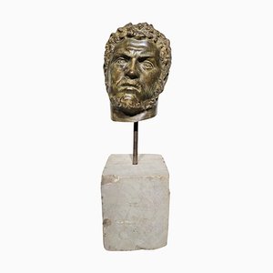 Bronze Head of Roman Emperor Caracalla, 1950s