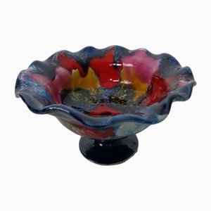 French Multicolored Studio Ceramic Bowl from Vallauris, 1970s