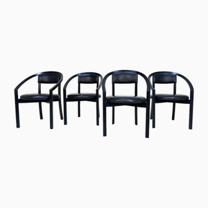 Chaises de Salle à Manger Modèle Nostro Postmodern en Cuir par Anderas Weber pour Rosenthal Einrichtung, Allemagne, 1980s, Set de 4