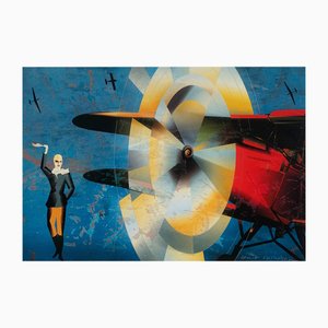 Danuta Dabrowska-Siemaszkiewicz, Hommage a Amelia Earhart, década de 2010, serigrafía