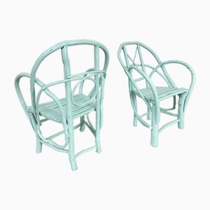 Set of Antique Hazelwood Armchairs, 1890s