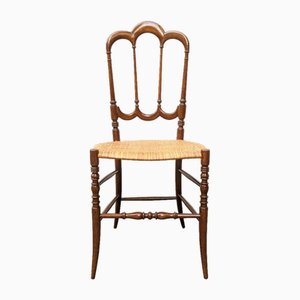 Italienischer Chiavari Chair aus Holz & Wiener Stroh, Fratelli Levaggi zugeschrieben, 1950er