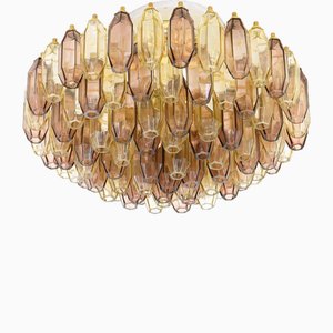 Kompakter Prismatico Amber & Amethyst Glas Kronleuchter von Piattelli