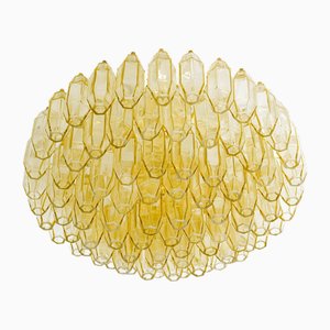 Bernsteinfarbener Prismatico Kronleuchter aus Glas von Silvio Piattelli