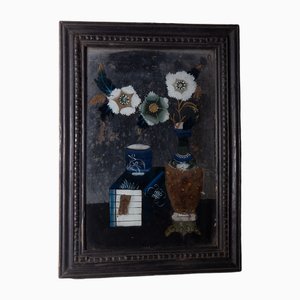 Floral Composition, 1800, Reverse Glass Painting