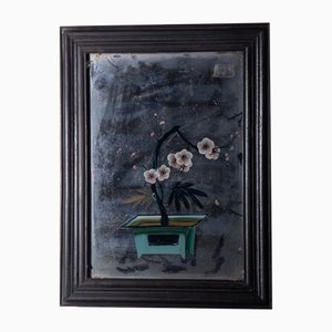 Bonsaï, 1800, Peinture Inversée sur Verre