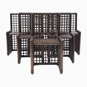 Stühle aus Bambus & Rattan von Afra & Tobia Scarpa für Maxalto, 1970er, 6er Set