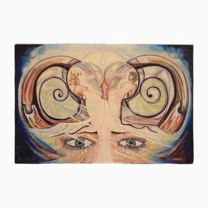 Alain Cadoret, Surrealist Composition, 1975, Oil on Canvas