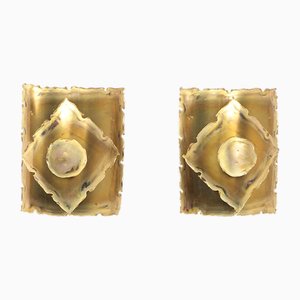 Lámparas de pared danesas de latón de Svend Aage Holm Sørensen para Holm Sørensen & Co, años 60. Juego de 2