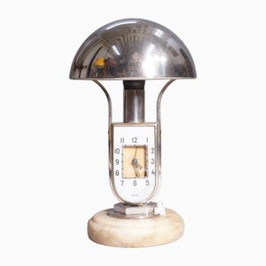 Vintage Art Deco Lamp with Clock, 1930s