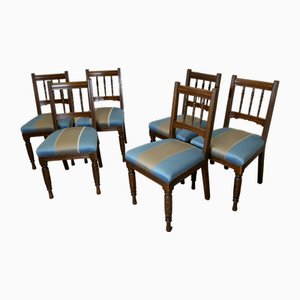 Edwardian Oak Dining Chairs, 1890s, Set of 6