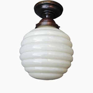 Art Deco Brass Ceiling Lamp, 1920s