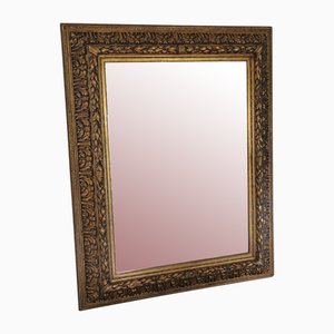 Specchio da parete grande antico dorato, XIX secolo
