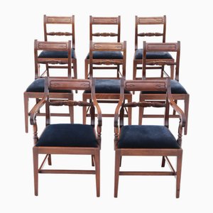 Chaises de Salle à Manger Regency Antiques en Acajou, 1830s, Set de 8