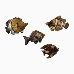 Poisson en Céramique de Vallauris, 1970, Set de 4