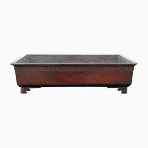 Antique Japanese Late Edo Bronze Suiban Ikebana Bowl Planter Jardiniere, 1850s