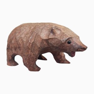Carved Wooden Bear Figure, 1920s-1940s