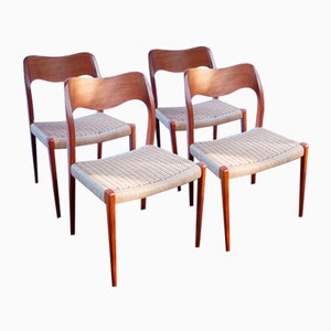 Dänische Teak Stühle Modell 71 von Niels O. Møller, 1960er, 4er Set