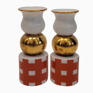 Bougeoirs Modèle Capri par Bernardaud, Limoges, France, 1990s, Set de 2
