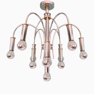 Designer Chandelier in Chrome Metal and Brass from Schröder & Co, 1970s